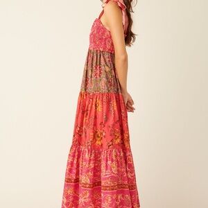 Free People Bluebell Maxi in Pink and Red